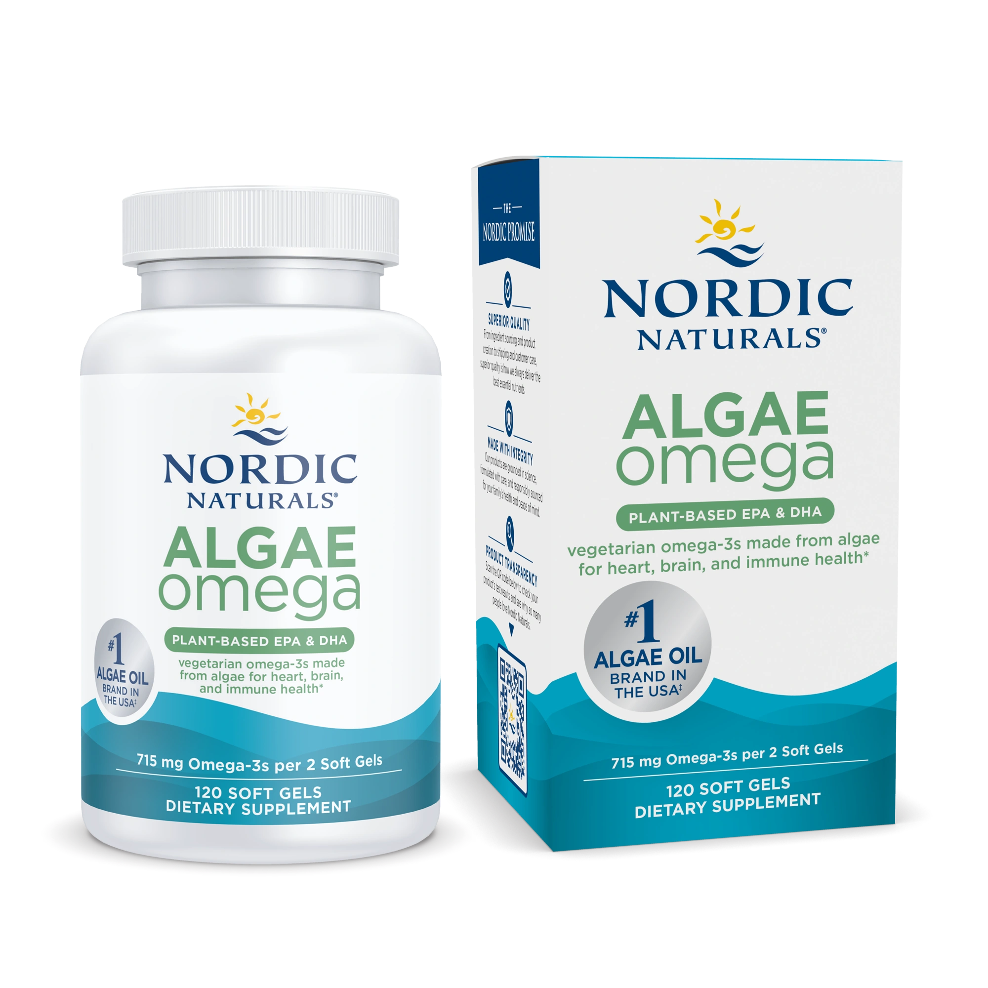 Nordic Naturals Algae Omega – Plant-Based EPA & DHA | 120 Soft Gels